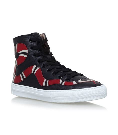 mens gucci yellow snakeskin sneakers|gucci snake high top sneakers.